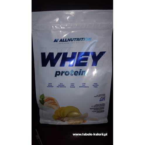 Białko Whey Protein banan - AllNutrition - kalorie..